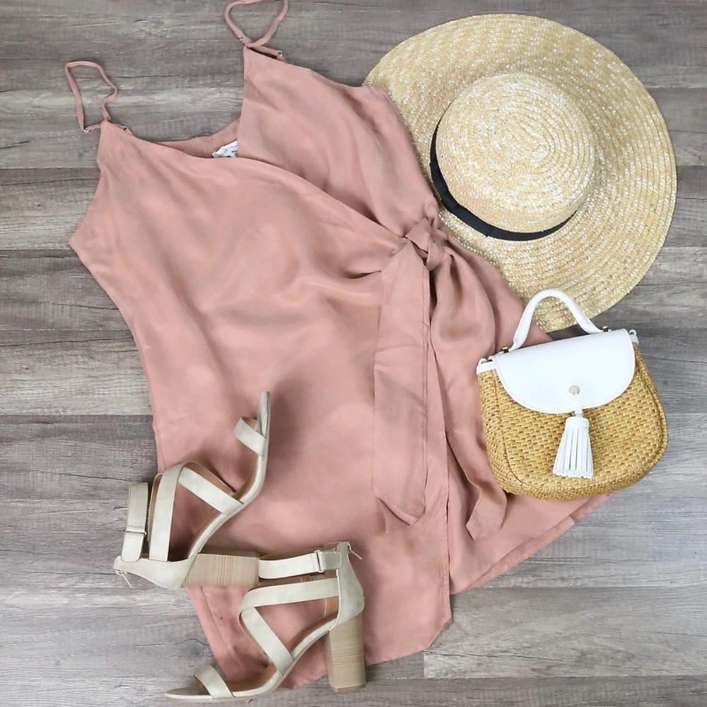 Cotton Candy LA blush wrap dress